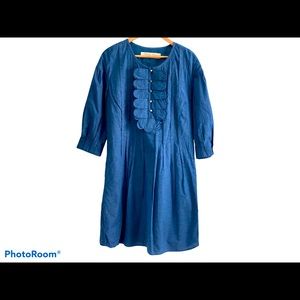 Lela Rose Blue Dress with Ruffles Size 10